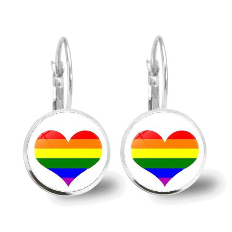 Wholesale Rainbow Round Alloy Earrings